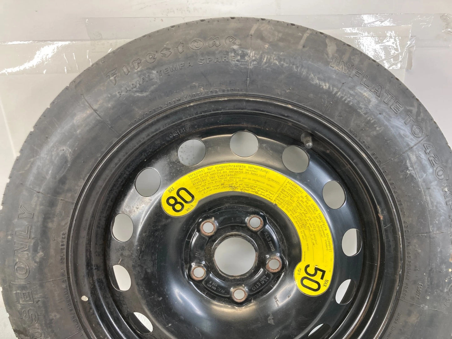 12-15 VOLKSWAGEN PASSAT EMERGENCY SPARE TIRE WHEEL COMPACT DONUT T135/90R16 102M