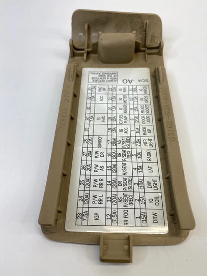 2003-2007 HONDA ACCORD INTERIOR FUSE BOX LID DOOR COVER PANEL 83162SDAA000 OEM