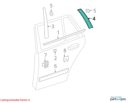 2004-2006 MERCEDES-BENZ E500 REAR RIGHT EXTERIOR DOOR PILLAR MOLDING TRIM COVER