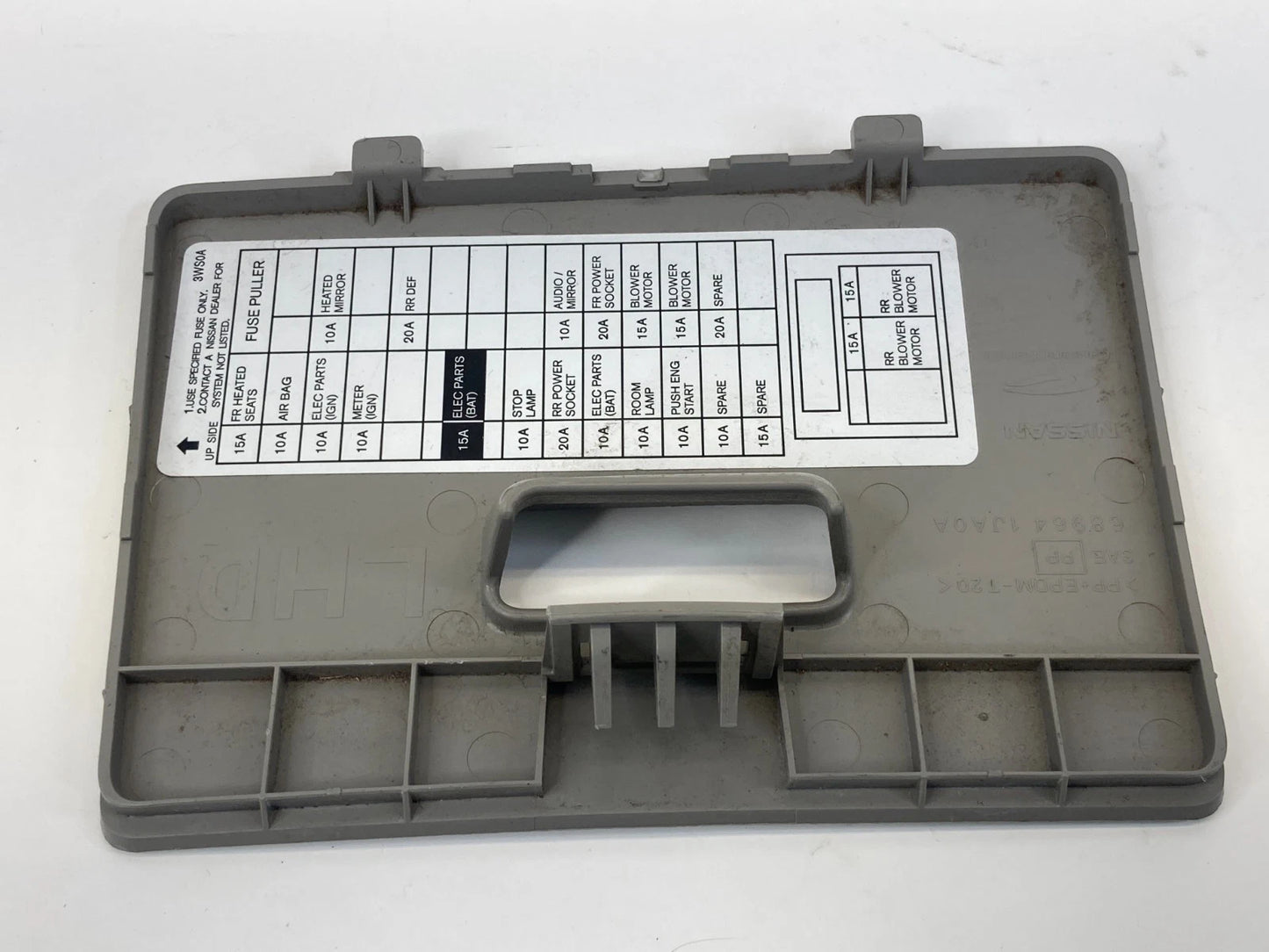 2011-2017 NISSAN QUEST INTERIOR FUSE RELAY BOX COVER LID TRIM 68964-1JA0A OEM