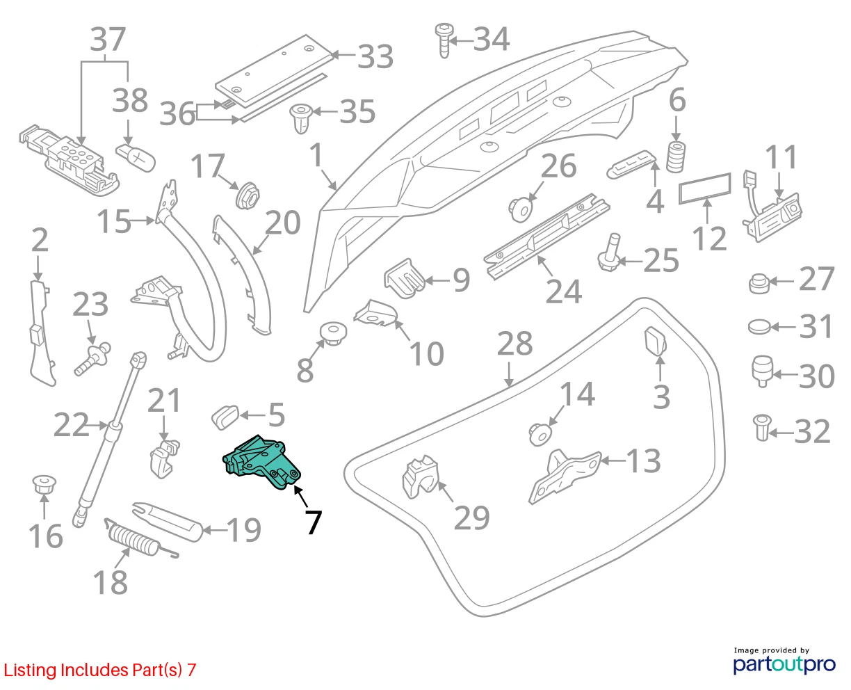2006-2011 Audi A6 A6 Quattro Rear Trunk Lid Lock Latch Actuator 4F5827505D OEM