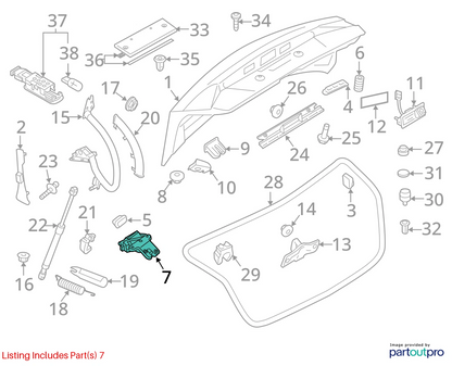 2006-2011 Audi A6 A6 Quattro Rear Trunk Lid Lock Latch Actuator 4F5827505D OEM