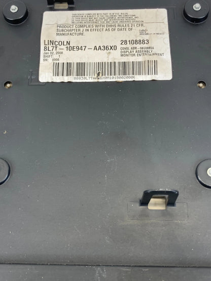 07-10 LINCOLN MKX OVERHEAD VIDEO REAR ENTERTAINMENT DVD SCREEN 8L7T-10E947-AA