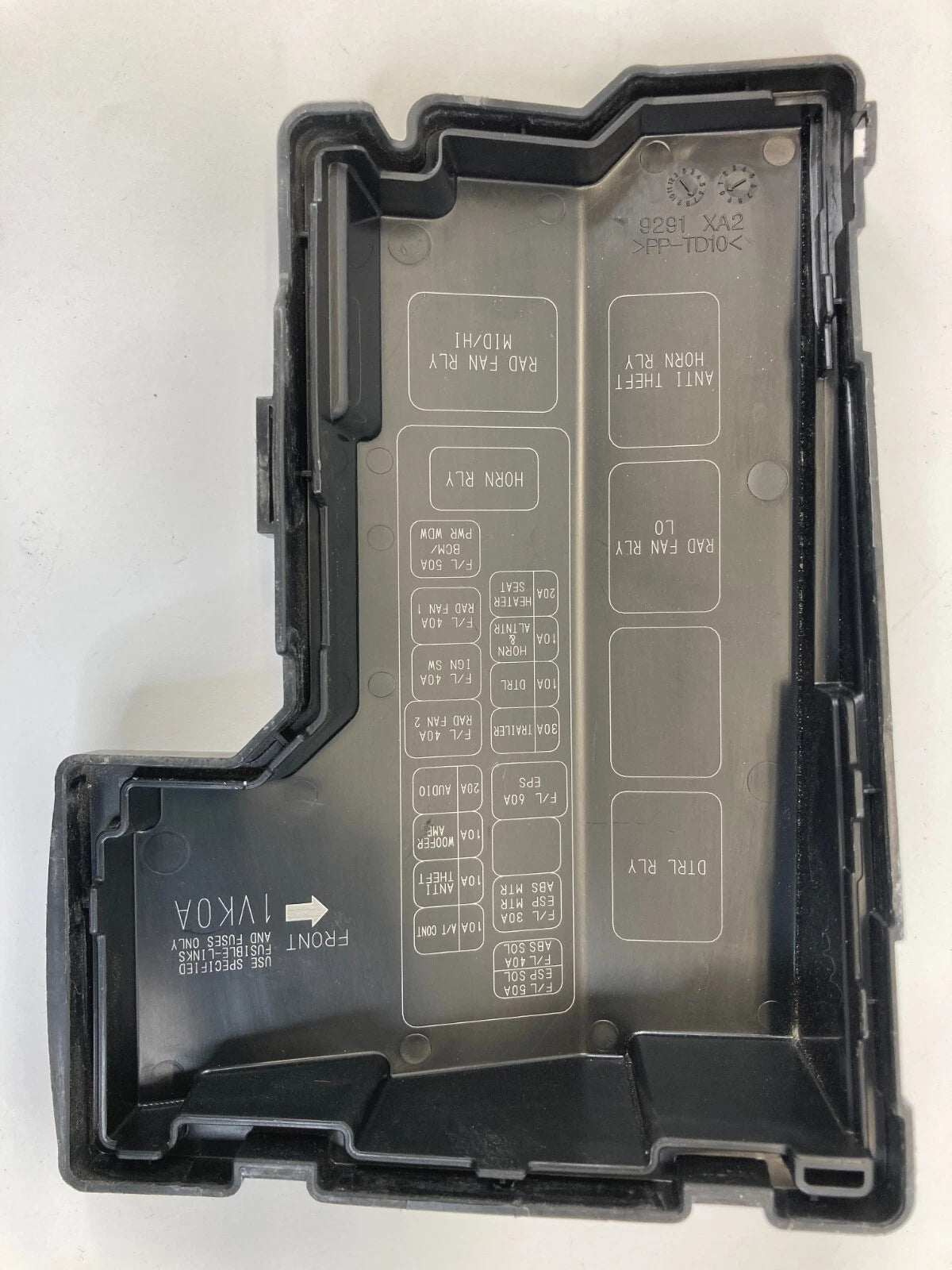 2011 11 NISSAN ROGUE UPPER FUSE BOX RELAY BOX COVER LID TRIM PANEL 9291-XA2 OEM