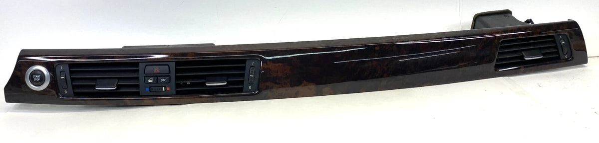 2007 2008 BMW E90 328XI DASH CENTER AIR VENT BEZEL START STOP WOOD TRIM 52850610