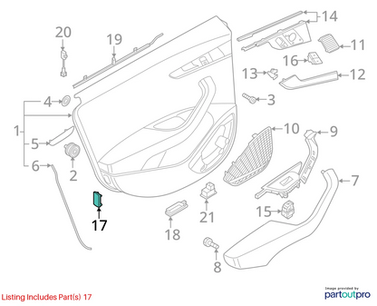 2006-2013 AUDI A3 FRONT RIGHT INNER SIDE DOOR REFLECTOR LIGHT LENS 8P0947412 OEM