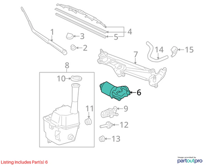 2004-2010 TOYOTA SIENNA FRONT WINSHIELD WIPER MOTOR W/ TRANSMISSION LINKAGE OEM