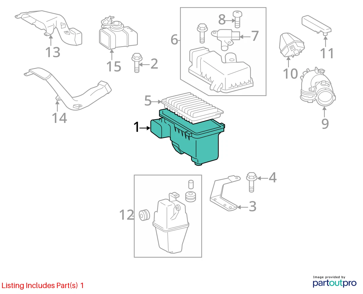 2004-2006 TOYOTA CAMRY 3.0L LOWER AIR INTAKE CLEANER FILTER BOX OEM 17701-0A100