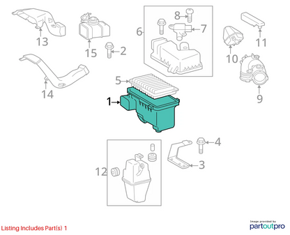 2004-2006 TOYOTA CAMRY 3.0L LOWER AIR INTAKE CLEANER FILTER BOX OEM 17701-0A100