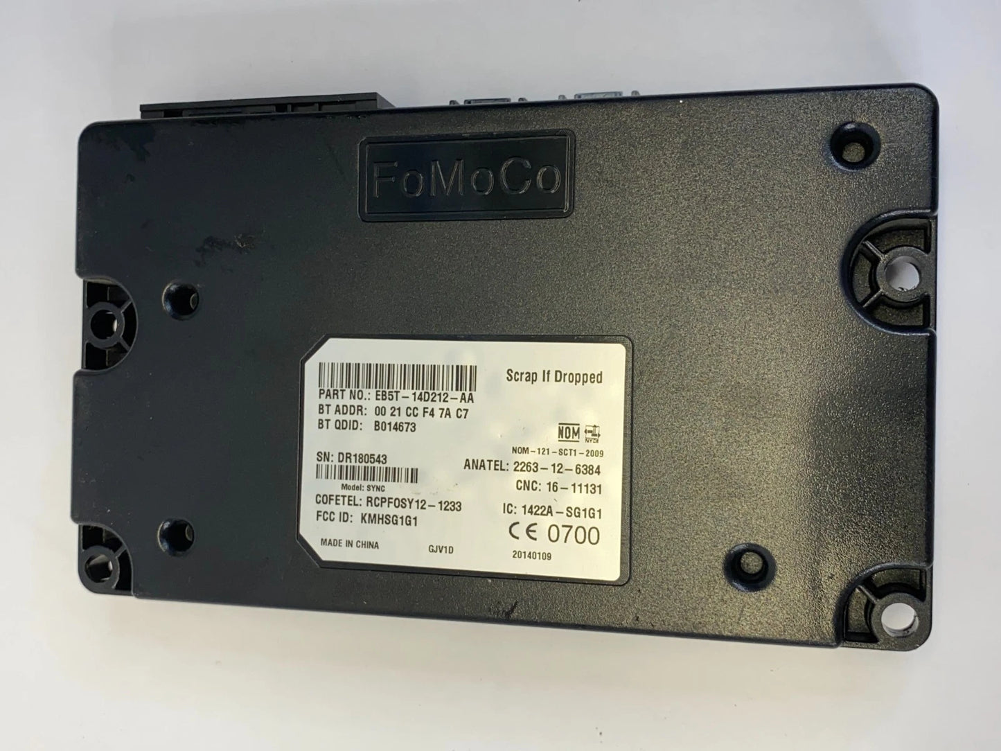 2012-2014 FORD FOCUS SYNC BLUETOOTH COMMUNICATION CONTROL MODULE EB5T-14D212-AA