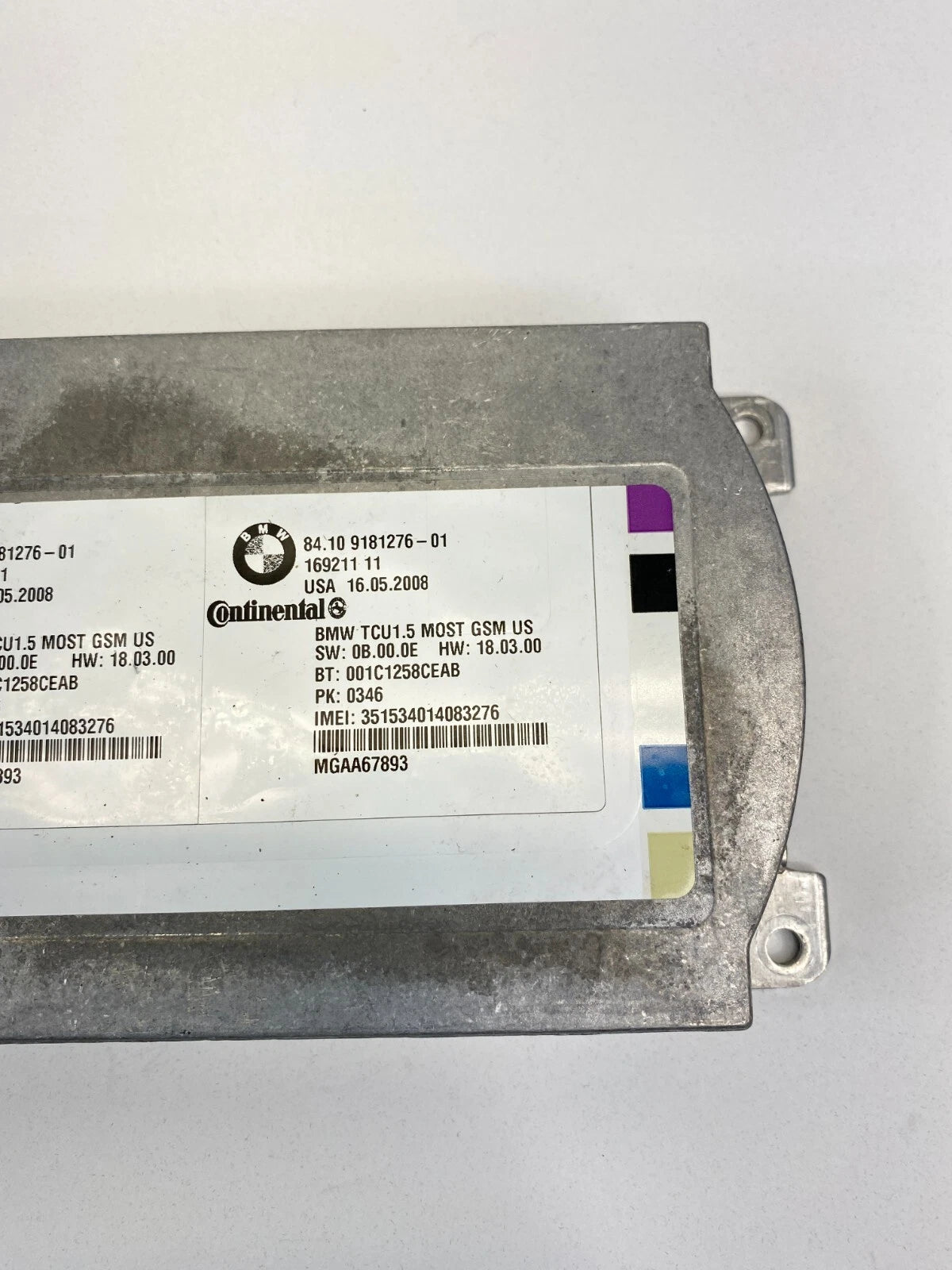 2007-2010 BMW 328I BLUETOOTH TELEMATICS CONTROL MODULE TCU OEM 84109181276-01
