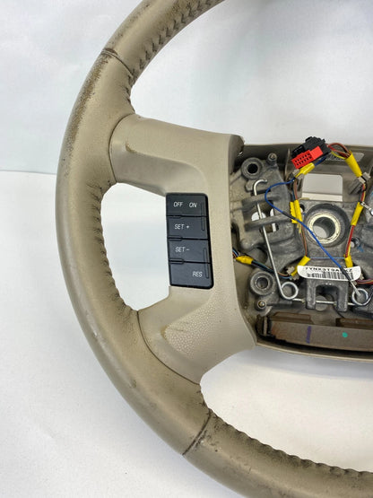 2009 2010 2011 MERCURY MARINER STEERING WHEEL W/ CONTROL SWITCHES TAN LEATHER