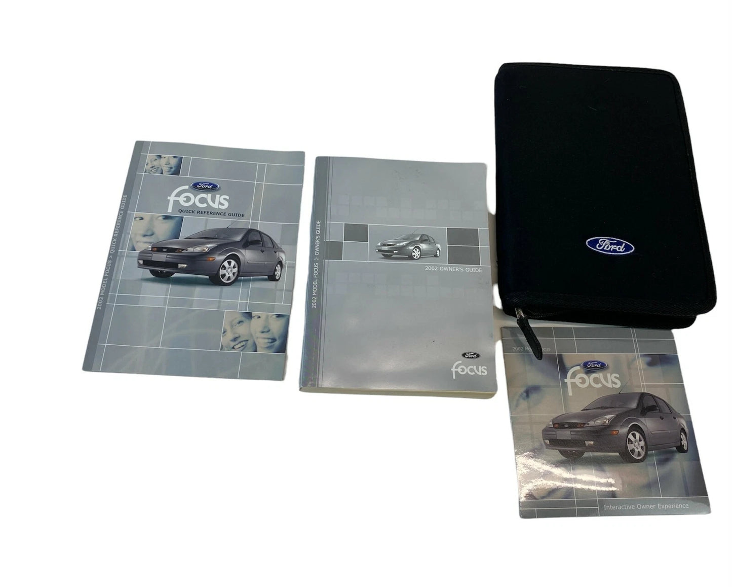 2002 02 FORD FOCUS OWNERS MANUAL QUICK REFERENCE GUIDE BOOK SET W/ CASE OEM
