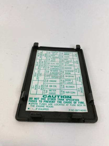 1998-2002 ISUZU TROOPER INTERIOR CABIN FUSE BOX COVER LID DOOR PANEL BLACK OEM