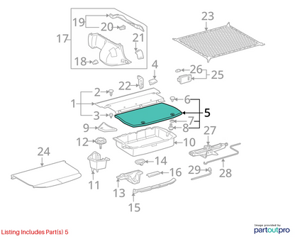 2004-2009 TOYOTA PRIUS HATCHBACK REAR TRUNK FLOOR CARPET CARGO LINER MAT OEM