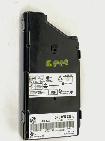 2011-2015 VW PASSAT BEETLE MDI INTERFACE BLUETOOTH CONTROL UNIT 5N0035729E OEM