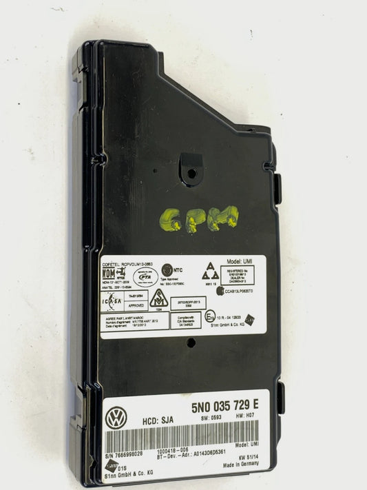 2011-2015 VW PASSAT BEETLE MDI INTERFACE BLUETOOTH CONTROL UNIT 5N0035729E OEM