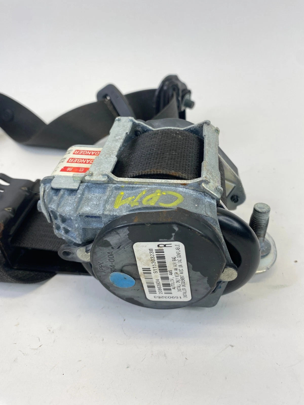 2010-2017 CHEVROLET EQUINOX FRONT RIGHT SIDE SEAT BELT RETRACTOR ASSY 15903263