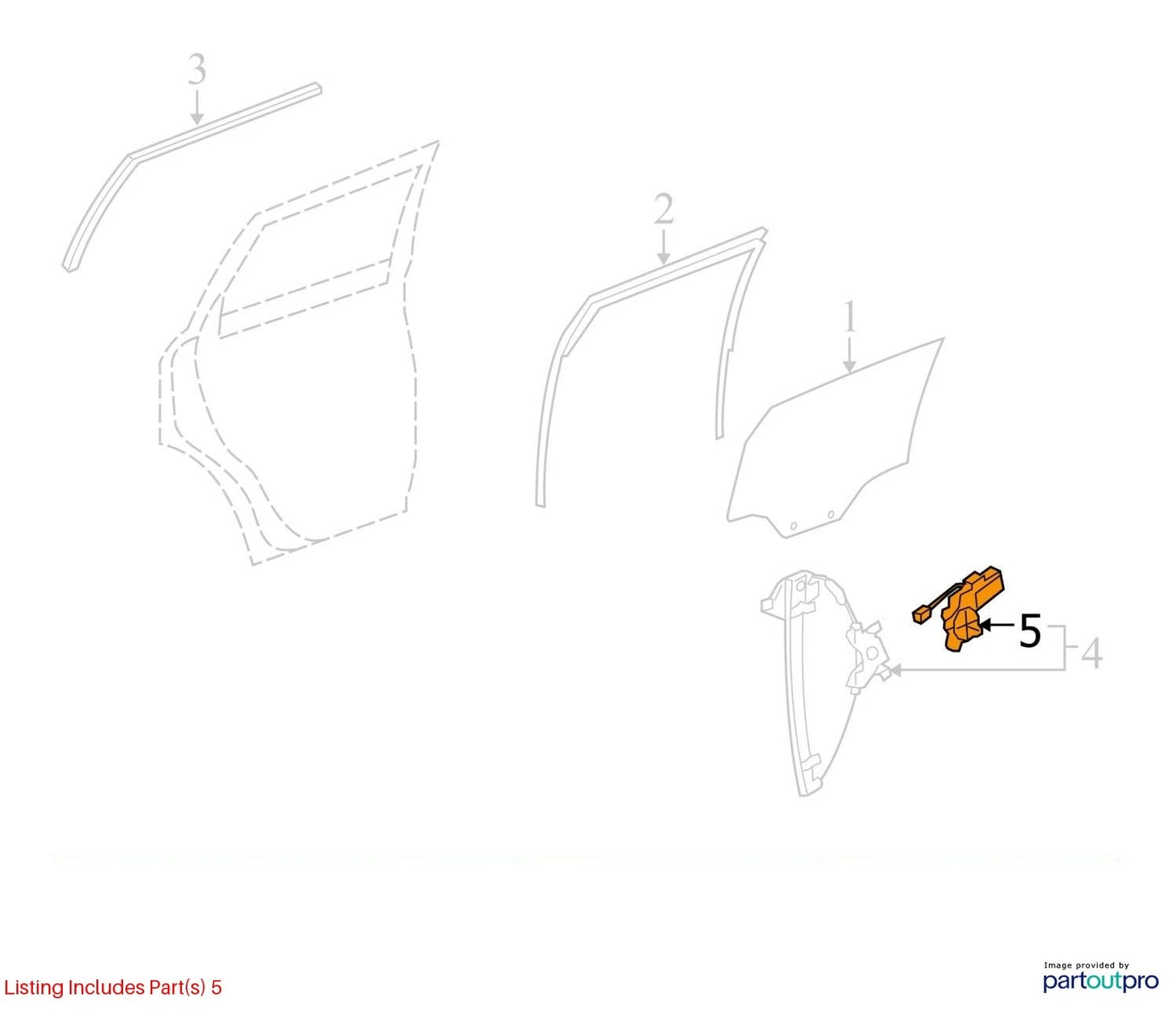 2008-2010 SATURN VUE REAR RIGHT DOOR POWER WINDOW REGULATOR W/ MOTOR OEM