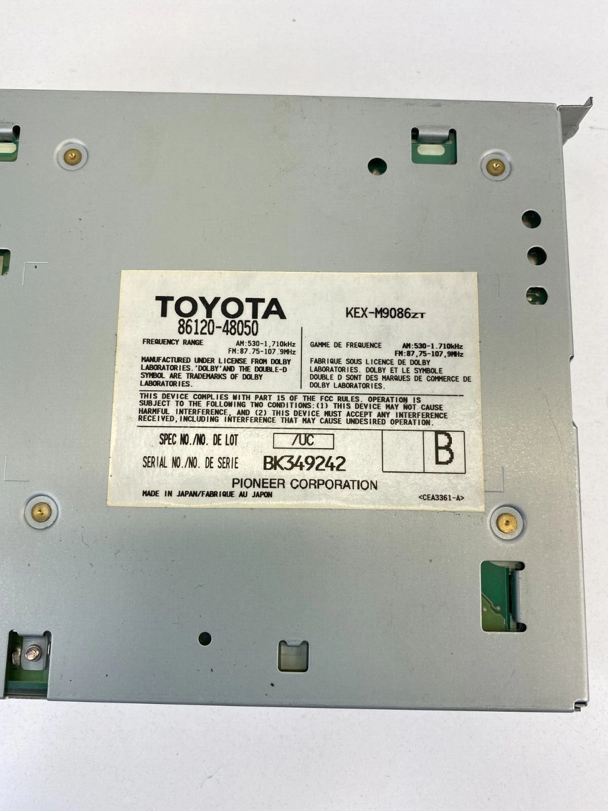 1999-2003 LEXUS RX300 AM FM RADIO RECEIVER CASSETTE TAPE PLAYER 86120-48050 OEM