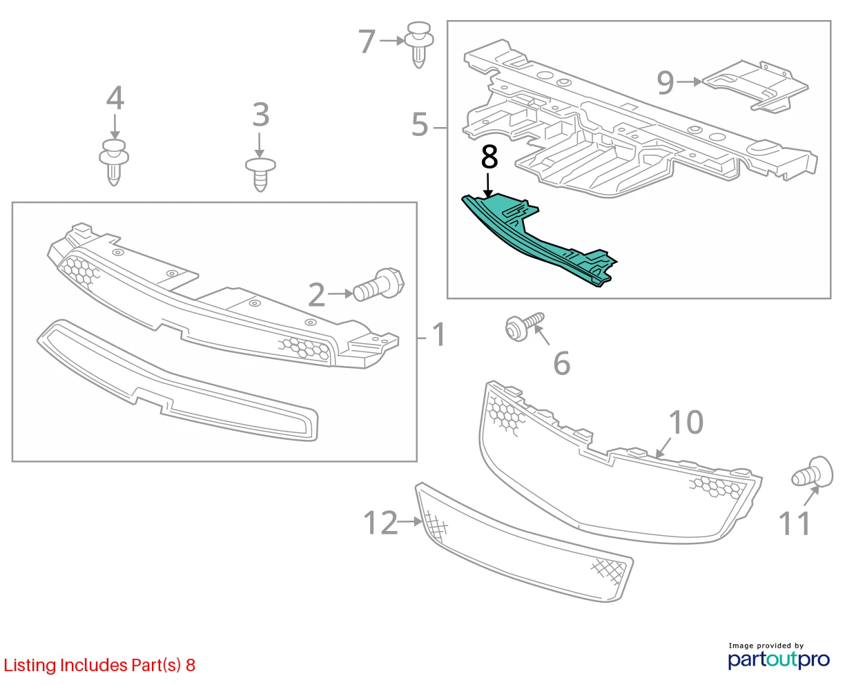 11-14 CHEVROLET CRUZE FRONT UPPER RADIATOR SPLASH SHIELD GUARD COVER 96981604