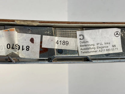 2003-2009 MERCEDES-BENZ E 320 WOODGRAIN FRONT DASH BEZEL TRIM COVER A2116800371