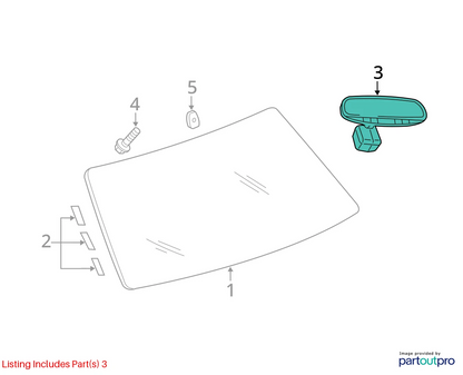 2011-2013 JEEP GRAND CHEROKEE INTERIOR REAR VIEW MIRROR W/CAMERA 57010732AE OEM
