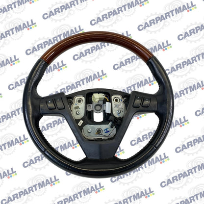 2004-2009 CADILLAC SRX STEERING WHEEL WOOD GRAIN LEATHER WITH AUDIO CONTROLS OEM