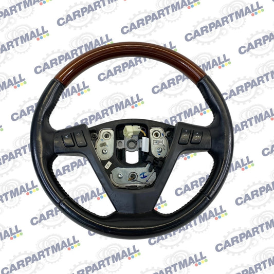 2004-2009 CADILLAC SRX STEERING WHEEL WOOD GRAIN LEATHER WITH AUDIO CONTROLS OEM