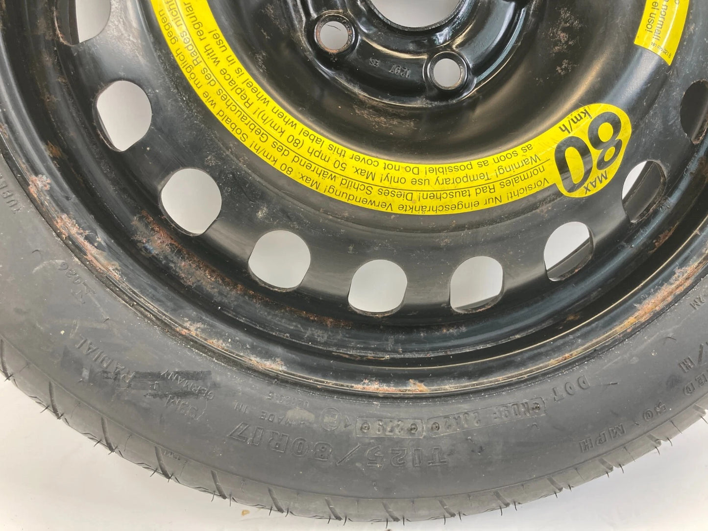 1998-2004 AUDI A6 QUATTRO 98-01 A4 QUATTRO SPARE TIRE COMPACT DONUT T125/80 R17