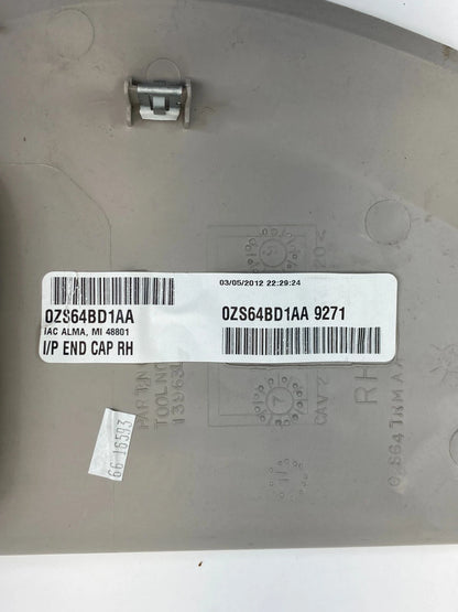 12-15 RAM CARGO VAN FRONT RIGHT SIDE DASH END CAP COVER TRIM PANEL 0ZS64BD1AA