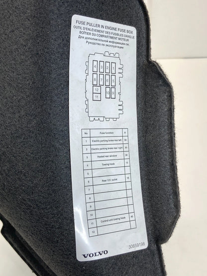 2011-2018 Volvo S60 Interior Rear Trunk Carpet Cover 30659198 OEM