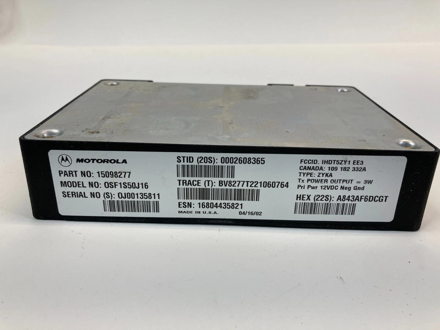 2002-2005 CHEVROLET MONTE CARLO ONSTAR COMMUNICATION CONTROL MODULE OEM 15098277