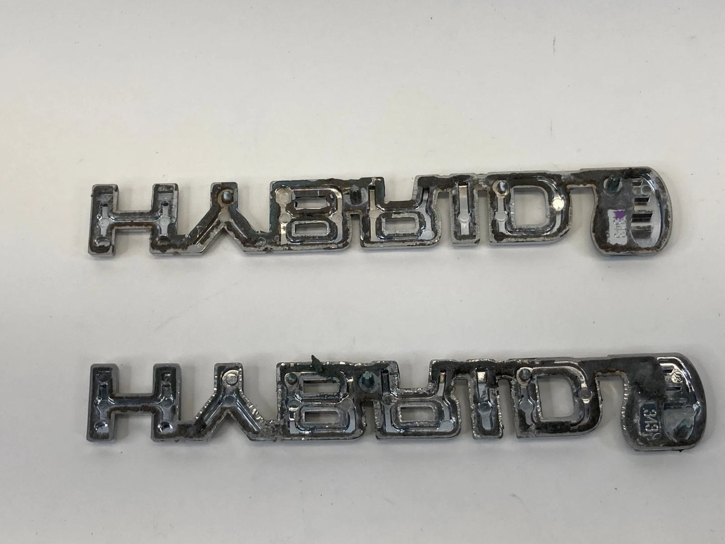 2004-2009 TOYOTA PRIUS HYBRID EMBLEM BADGE SET PAIR LEFT RIGHT CHROME OEM
