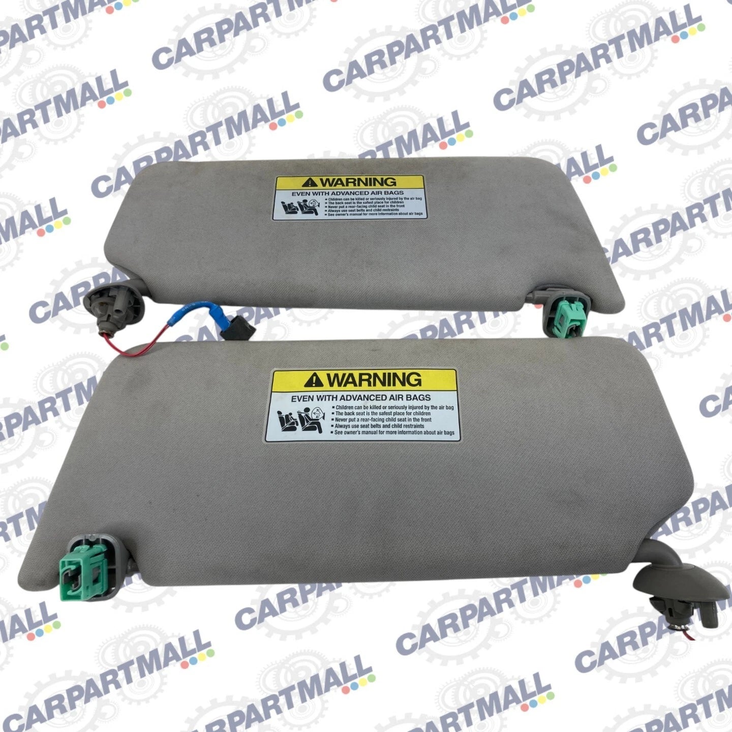 2008-2012 HONDA ACCORD SEDAN GREY SUN VISOR SET LEFT RIGHT W/ MIRROR LIGHT OEM