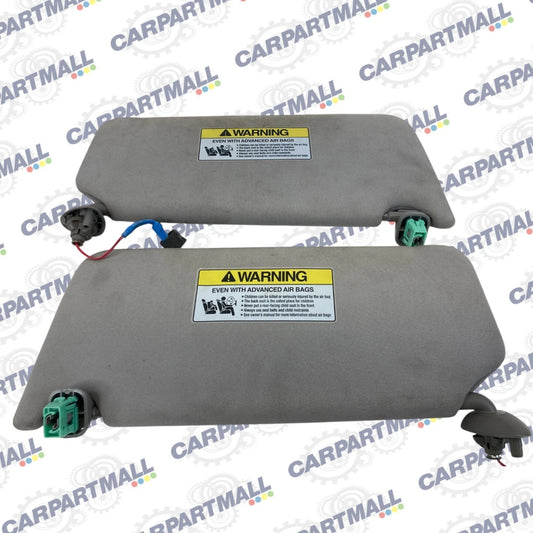 2008-2012 HONDA ACCORD SEDAN GREY SUN VISOR SET LEFT RIGHT W/ MIRROR LIGHT OEM