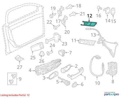 11-18 VOLKSWAGEN JETTA FRONT LEFT INTERIOR DOOR HANDLE W/ LOCK SWITCH 5C6837197A