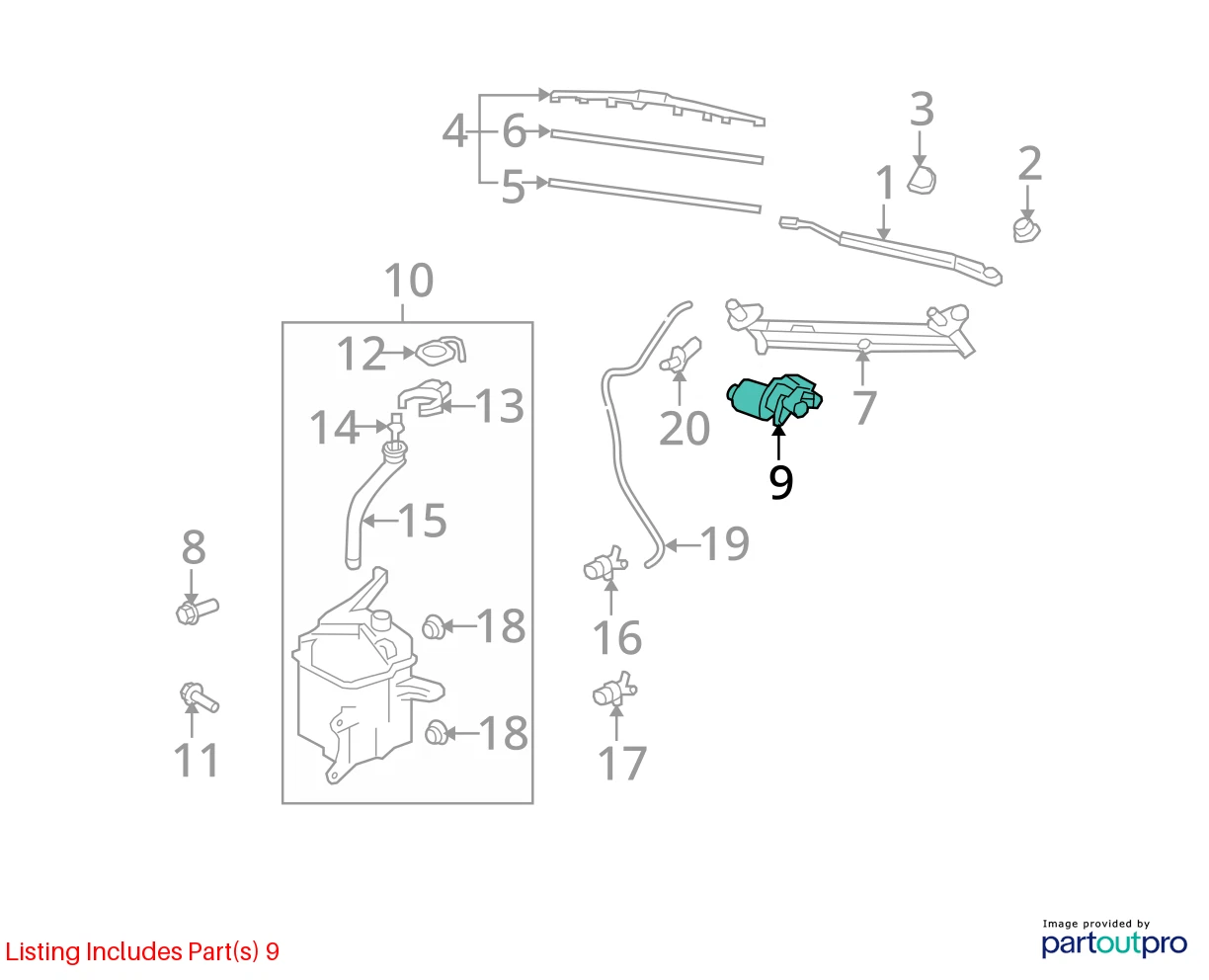 2008-2015 SCION XB FRONT WINDSHIELD WIPER MOTOR W/ LINKAGE 85110-60400 OEM