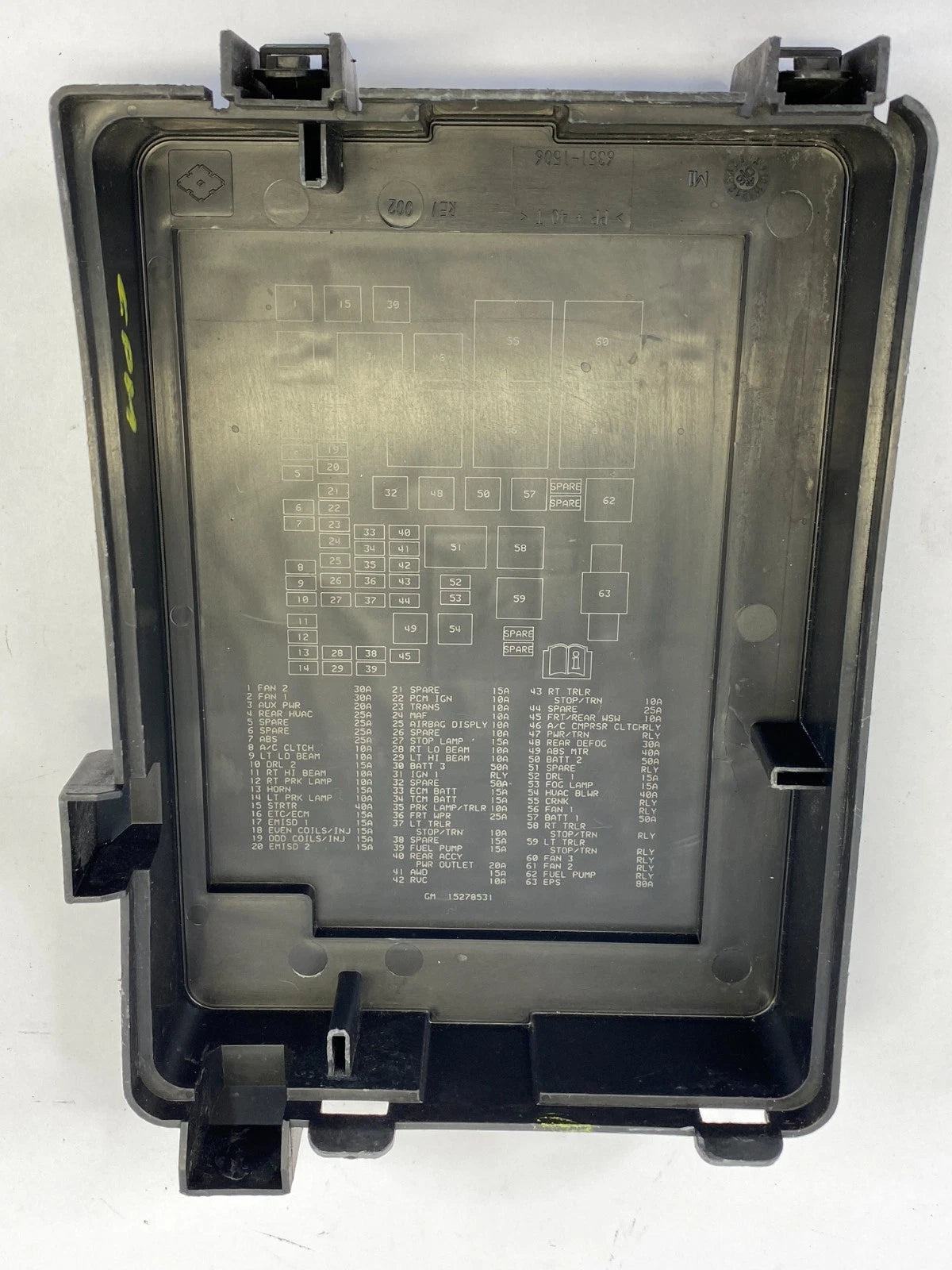 2007-2009 PONTIAC TORRENT ENGINE FUSE BLOCK LID COVER FRONT OEM FACTORY 15278531