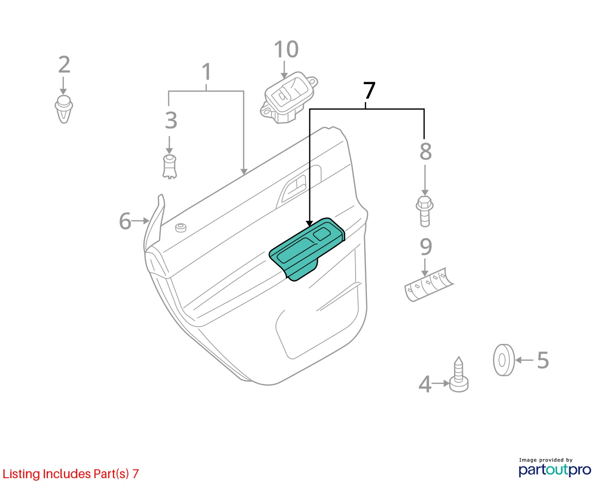 2004-2011 VOLVO S40 REAR LEFT SIDE DOOR POWER WINDOW SWITCH BEZEL TRIM 8679679