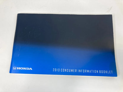 2013 HONDA ODYSSEY TOURING OWNERS MANUAL NAVIGATION BOOK INFORMATION SET W/ CASE