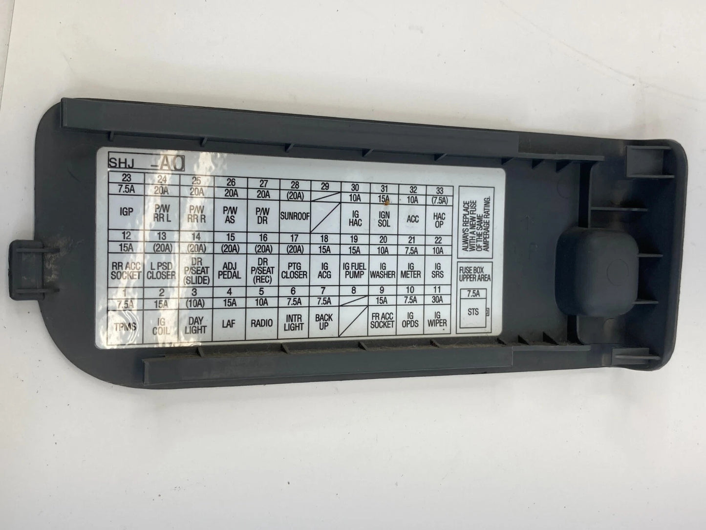 2005-2010 HONDA ODYSSEY LEFT DASH FUSE BOX COVER DOOR LID TRIM PANEL SHJ-A0 OEM