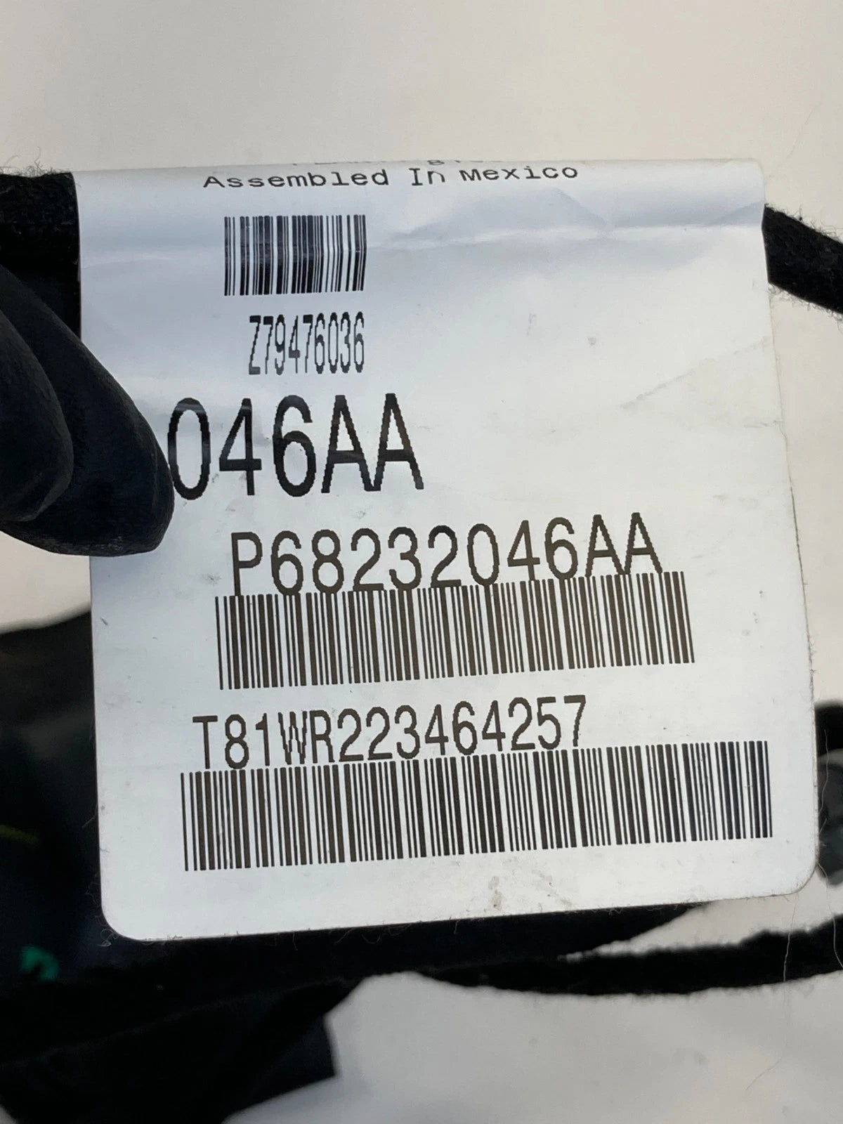 2013-2016 Dodge Dart Rear Right Side Door Wire Wiring Harness 68232046AA OEM