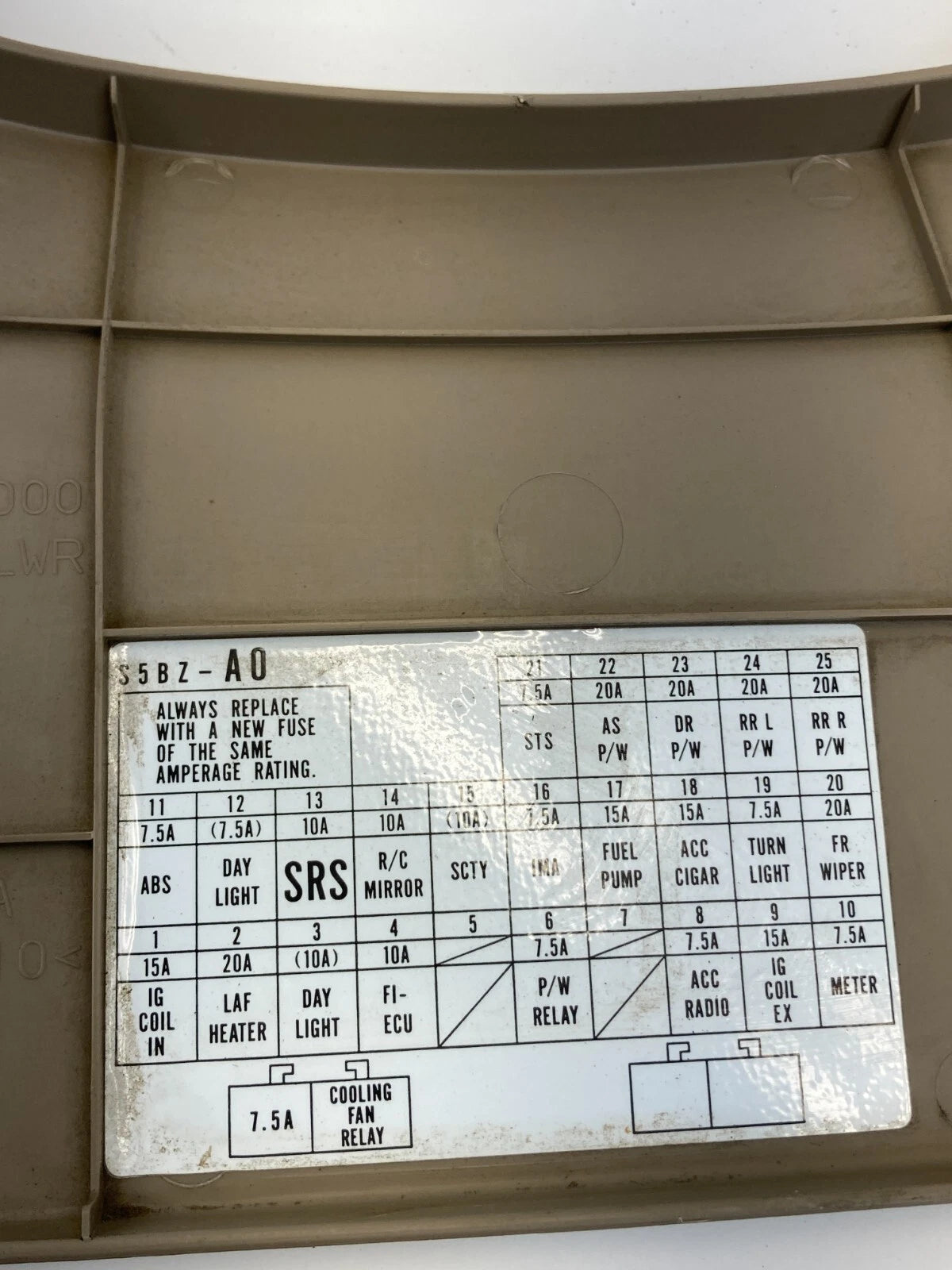 01-05 HONDA CIVIC INTERIOR FUSE ACCESS PANEL ACCESS TRIM COVER 77301-S5A-A000
