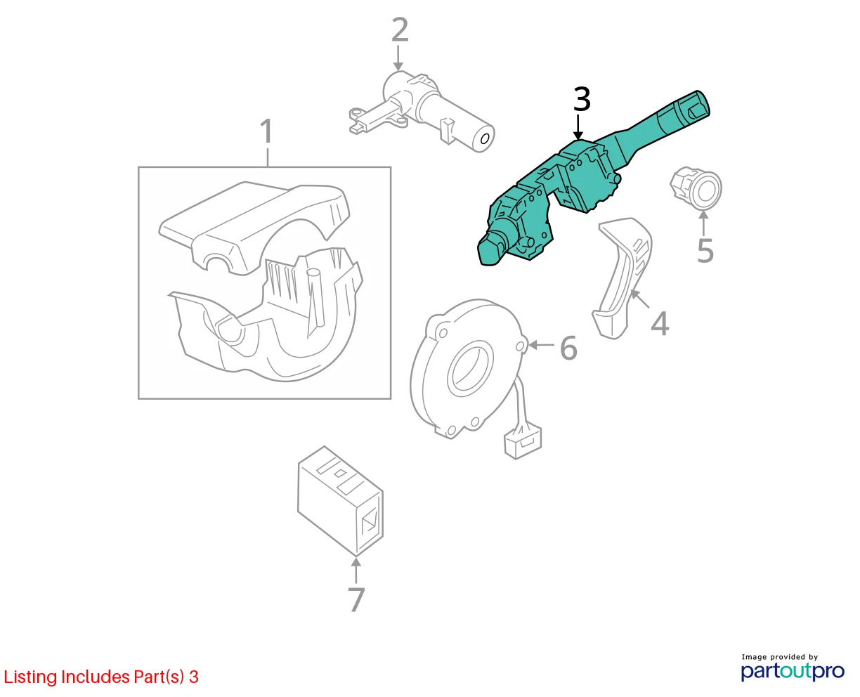 2007-2012 NISSAN ALTIMA TURN SIGNAL & WIPER SWITCH COLUMN 25560-JA046 OEM