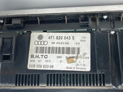 05-08 Audi A6 Quattro AC Heater Temperature Climate Control Switch 4F1-820-043S