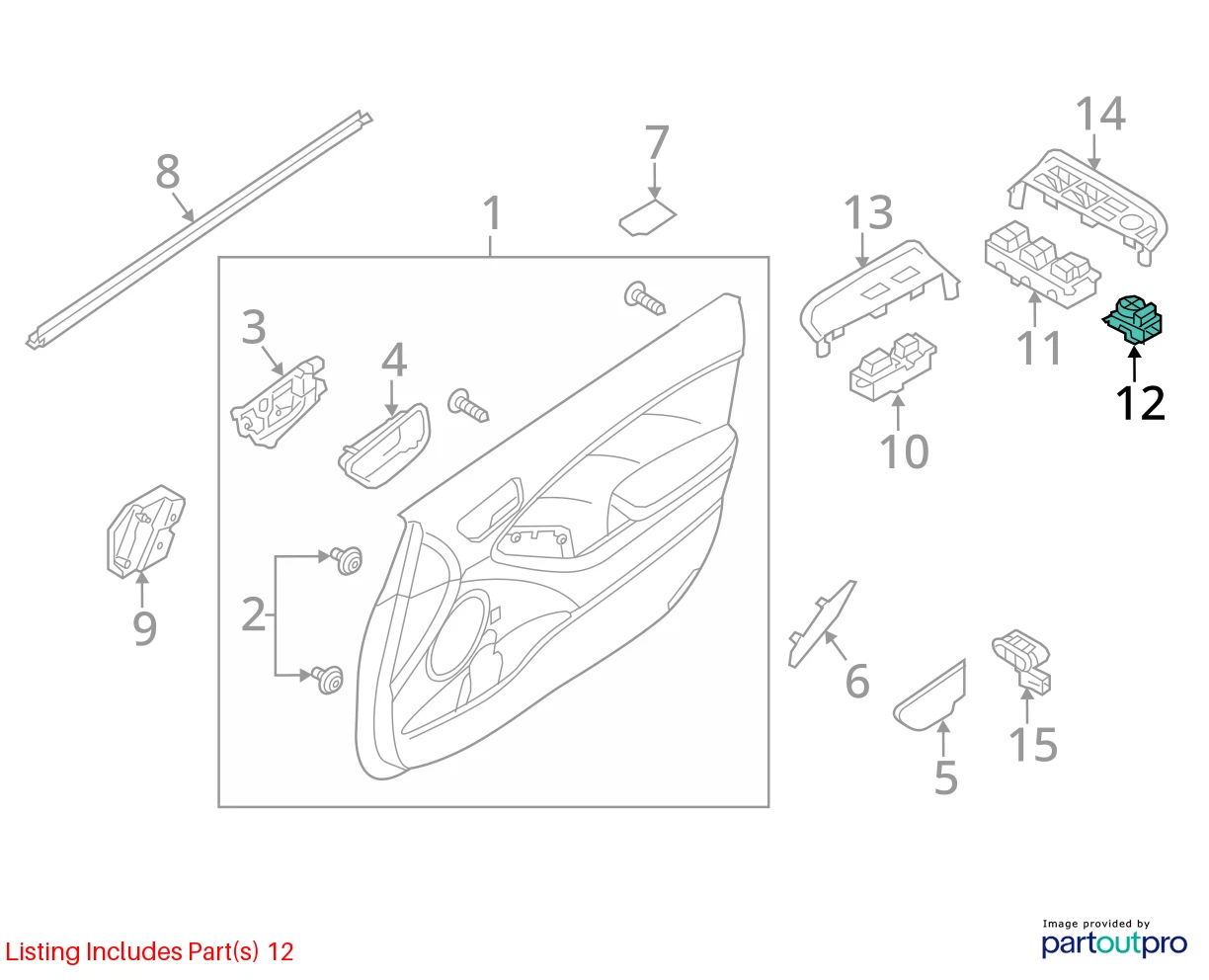 2014-2018 KIA FORTE MIRROR CONTROL BUTTON SWITCH ASSEMBLY 93530-A7100 OEM