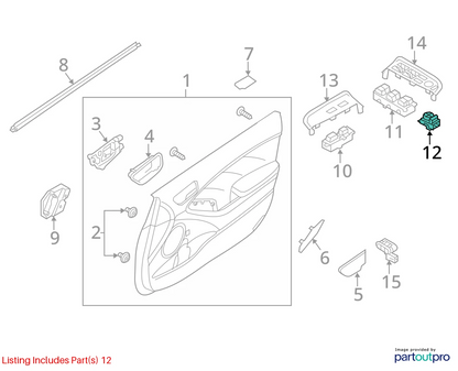 2014-2018 KIA FORTE MIRROR CONTROL BUTTON SWITCH ASSEMBLY 93530-A7100 OEM