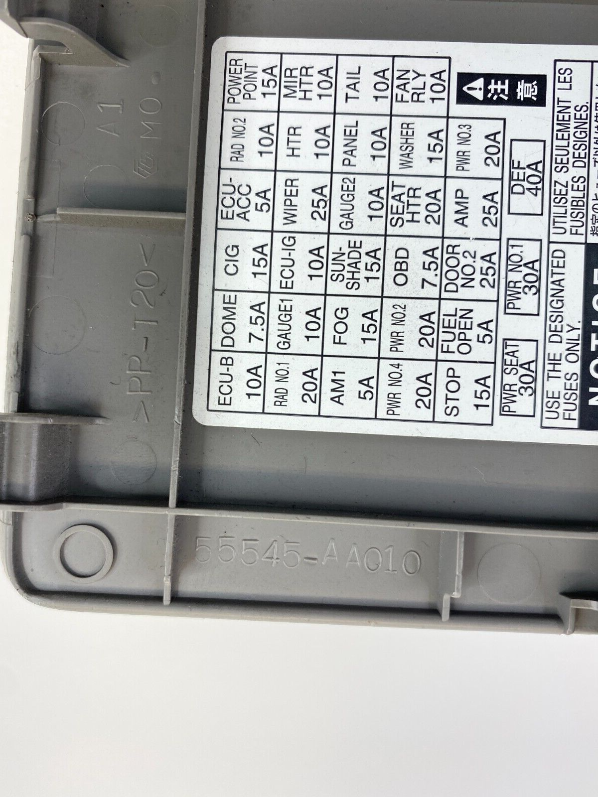 2002 03 04 05 2006 Toyota Camry Dash Panel Fuse Box Cover Trim Lid 55545-AA010