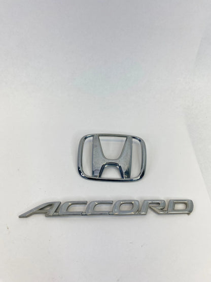 2003-2005 HONDA ACCORD COUPE REAR LOGO MARK EMBLEM BADGE SET 75701-SHJ-A000 OEM
